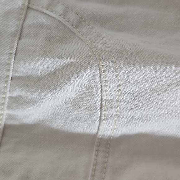 Womens White Pants With Enbrodery Pockets. Size Small P. Side Zipper. - Picture 2 of 8